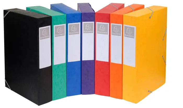 Boite de classement Cartobox Dos 60mm Carte lustrée - A4 - Couleurs assorties