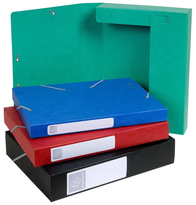 Boite de classement Cartobox Dos 40mm Carte lustrée - A4 - Couleurs assorties
