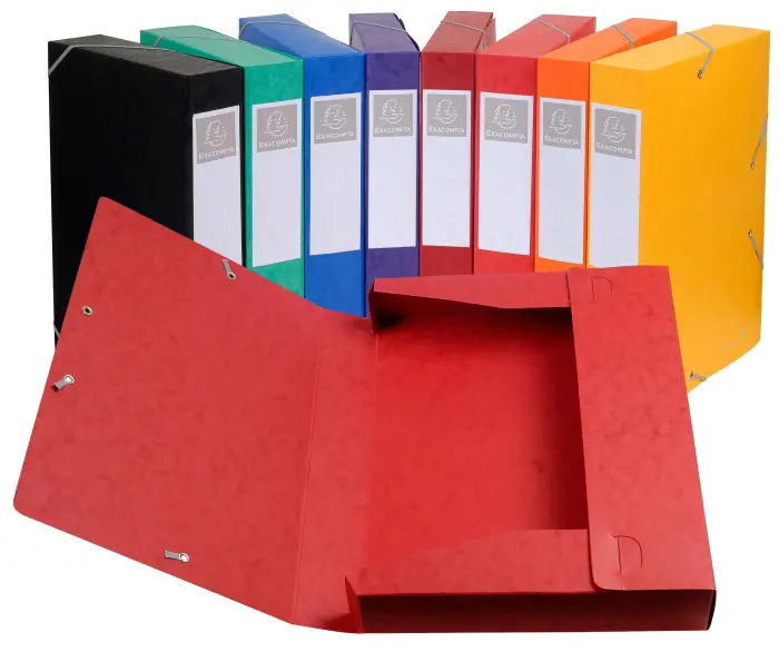 Boite de classement Cartobox Dos 50mm Carte lustrée - A4 - Couleurs assorties