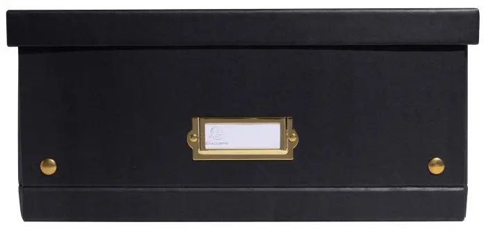 Boîte de rangement à plat carton 33x50x16cm Néo Déco - Noir