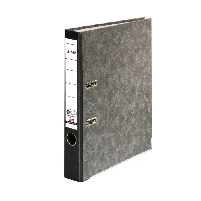 Classeur à levier Papier marbré A4 RECYCLING - Gris-dos noir