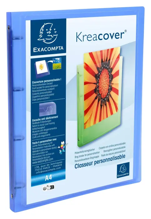 Classeur 4 anneaux 15mm polypropylène Chromaline 5/10e Krea Cover - A4 - Couleurs assorties