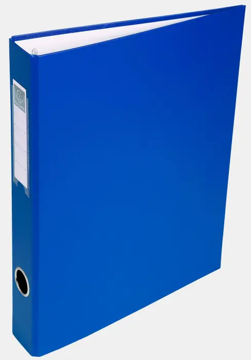 Classeur rembordé PVC 4 anneaux en D de 30mm en 3ème de couverture - A4 - Bleu