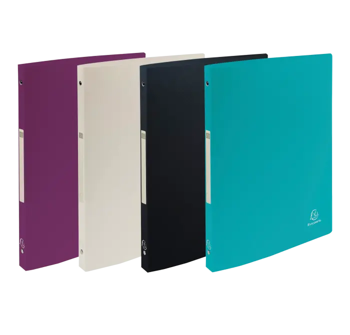 Classeur 4 anneaux 15mm PP Recyclé Titane - Couleurs assorties - New