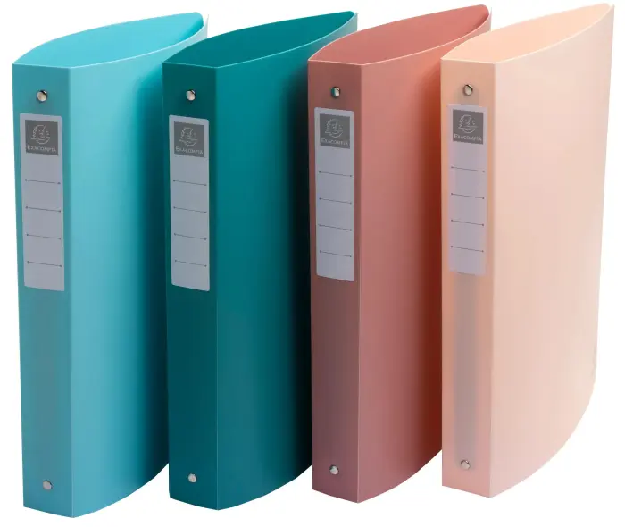 Classeur semi-rigide 4 anneaux PP recyclé Skandi - Couleurs assorties