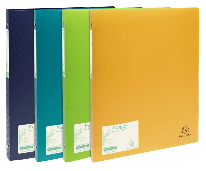 Classeur 4 anneaux 15mm polypropylène 7/10e Forever PP - A4 - Couleurs assorties