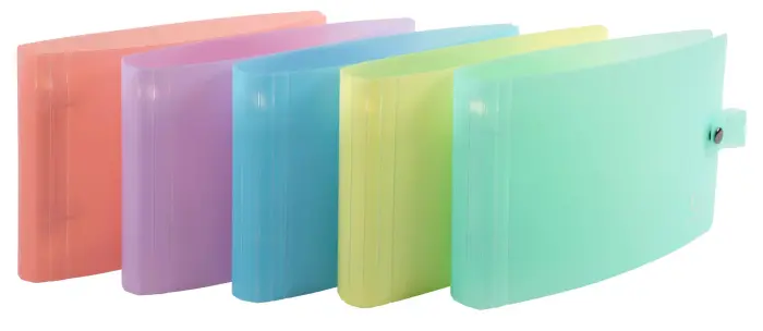 Classeur pour fiches bristol A5 et 125x200 2 anneaux 30mm polypropylène Chromaline Pastel - Couleurs assorties