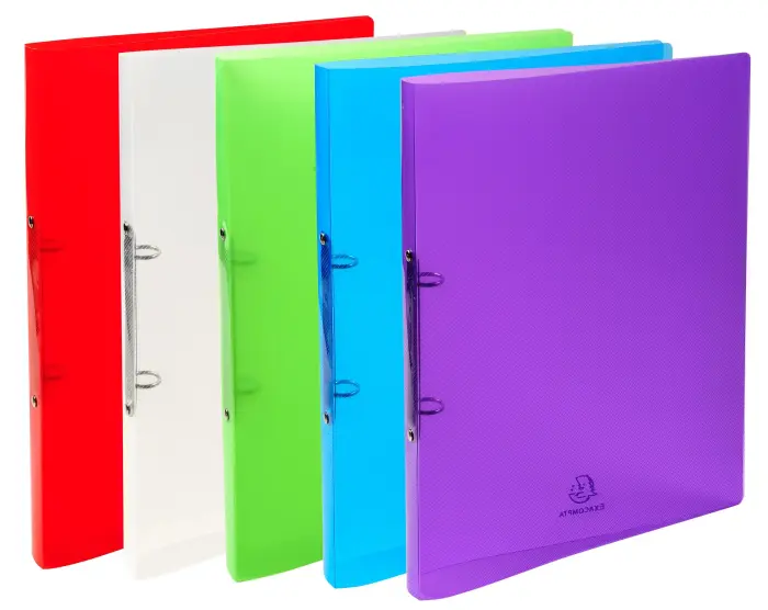 Classeur 2 anneaux 15 mm polypropylène Crystal colours - A4 - Couleurs assorties