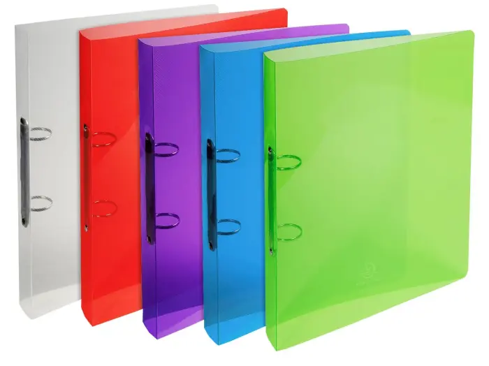 Classeur 2 anneaux 20 mm polypropylène Crystal colours - A4 - Couleurs assorties