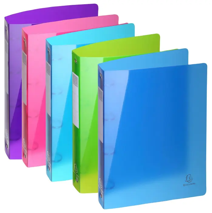 Classeur 4 anneaux 30mm IDERAMA PP polypropylène 7/10e - A4 maxi - Couleurs assorties