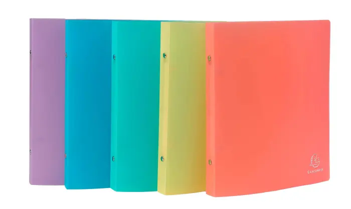 Classeur format écolier 2 anneaux 15mm PP Chromaline Pastel - Couleurs assorties
