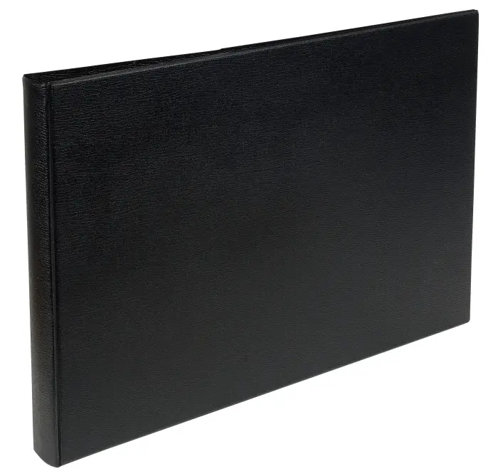 Classeur rembordé PVC dos rond 4 anneaux 30mm - A3 horizontal - Noir