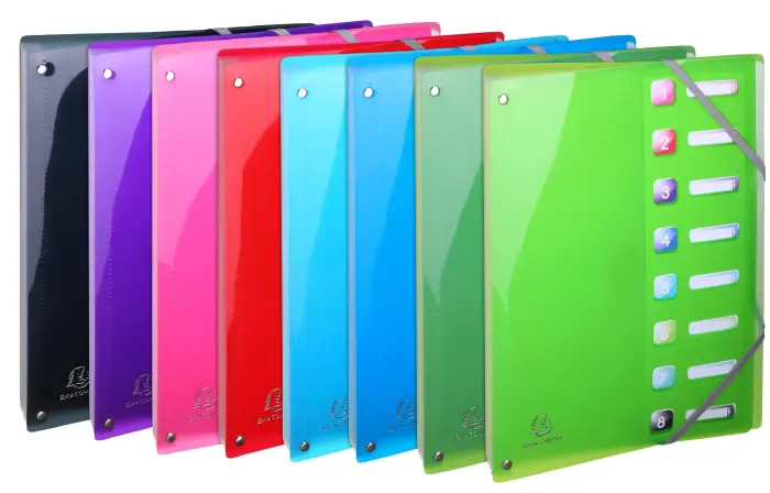 Trieur extensible en polypropylène 8 compartiments IDERAMA PP - A4 - Couleurs assorties