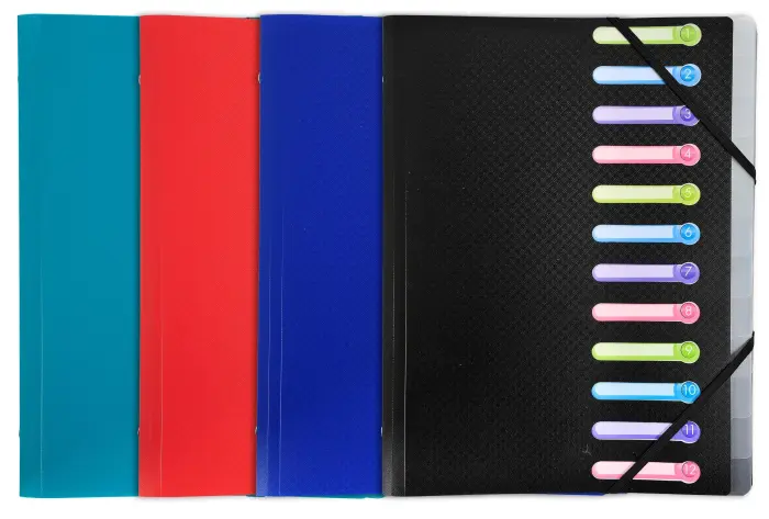 Trieur polypropylène 3 rabats 12 compartiments OPAK - Couleurs assorties