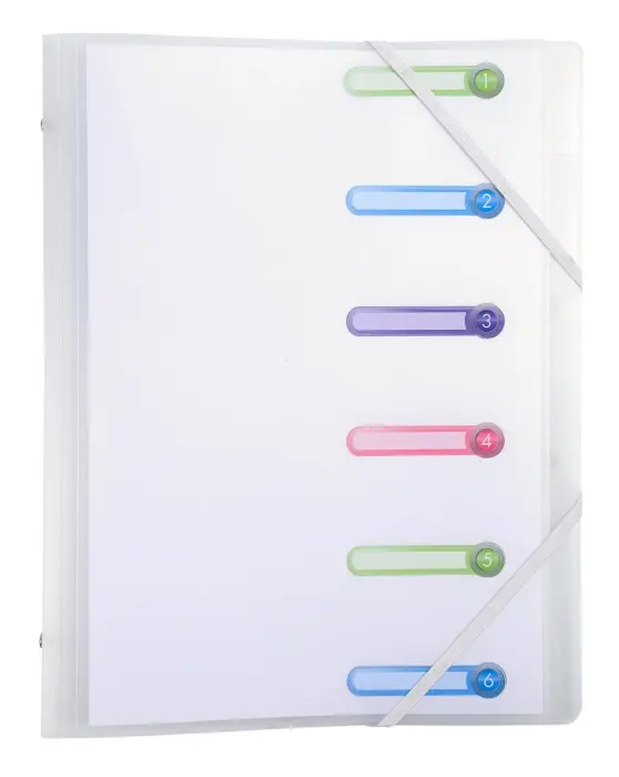 Trieur polypropylène 3 rabats 6 compartiments Chromaline - A4 - Incolore