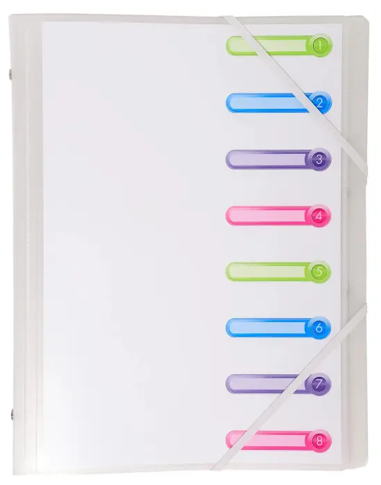 Trieur polypropylène 3 rabats Chromaline 8 compartiments - Incolore