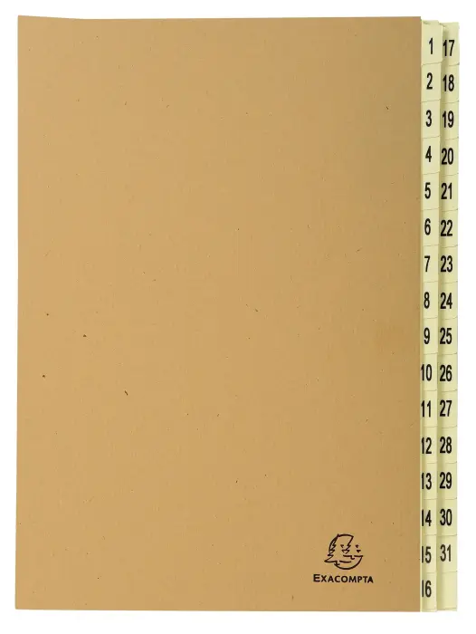 Trieur rigide 31 compartiments de 1 à 31 Forever kraft - A4 - Kraft brun