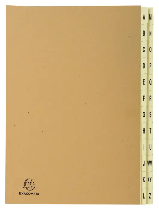 Trieur rigide 24 compartiments de A à Z Forever Kraft - A4 - Kraft brun