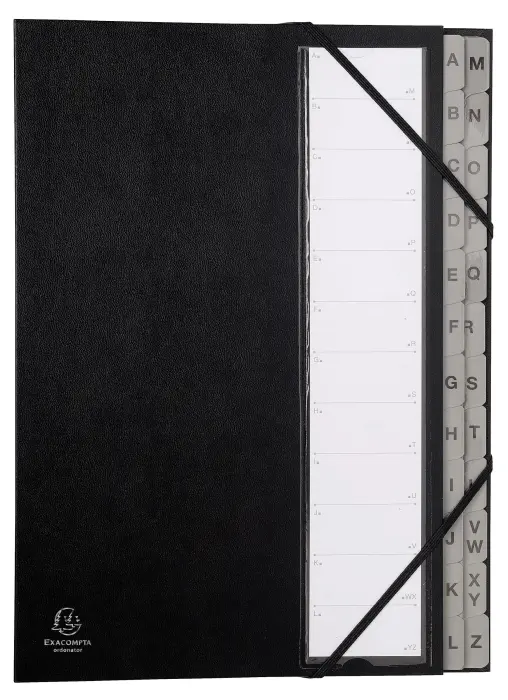 Trieur rigide Ordonator alphabétique dos extensible 24 compartiments A à Z - Noir