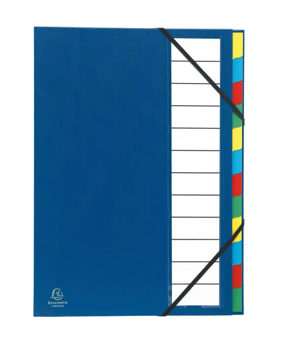 Trieur rigide Ordonator dos extensible 12 compartiments - Bleu