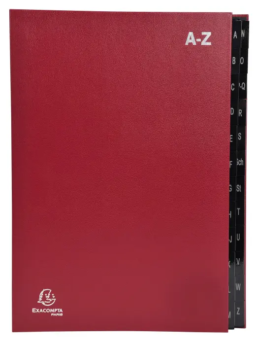 Trieur rigide Economique Ordonator 24 compartiments alphabétiques- 24x34cm - Rouge