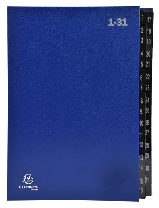 Trieur rigide Economique Ordonator 32 compartiments numériques - 24x34cm - Bleu