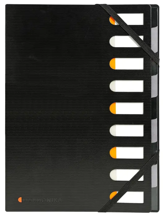 Trieur rigide HARMONIKA® Exactive® dos extensible 9 compartiments - Noir