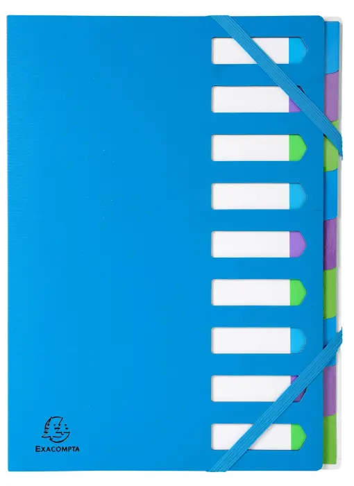 Trieur rigide HARMONIKA® Campus Neon dos extensible 9 compartiments - Bleu