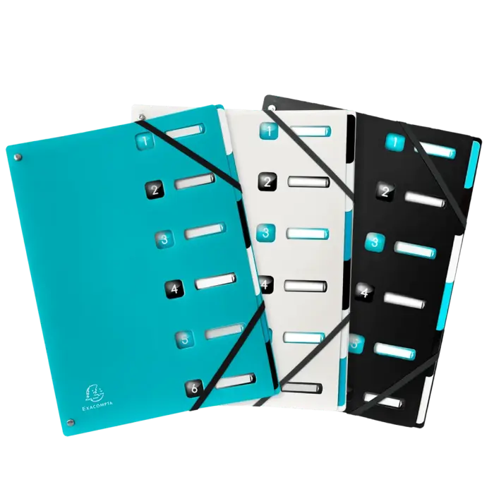 Trieur extensible 6 positions PP recyclé Titane - Couleurs assorties - New