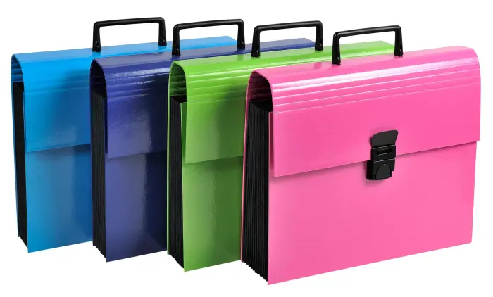 Trieur valisette avec poignée 12 compartiments Iderama - A4 - Couleurs assorties