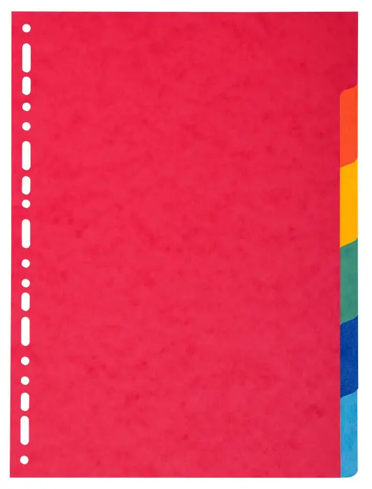 Intercalaires carte marbrée 220g/m2 6 positions - A4 - Couleurs assorties