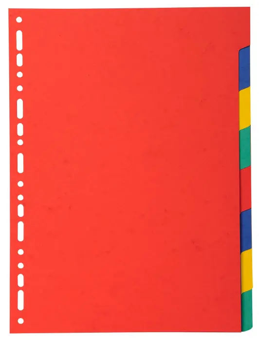 Intercalaires carte marbrée 220g 8 positions - A4 - Assorties vives