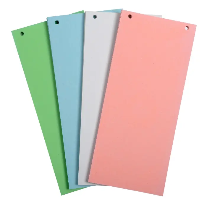 Paquet 100 fiches intercalaires horizontales unies perforées Forever - 105x240mm - Couleurs assorties