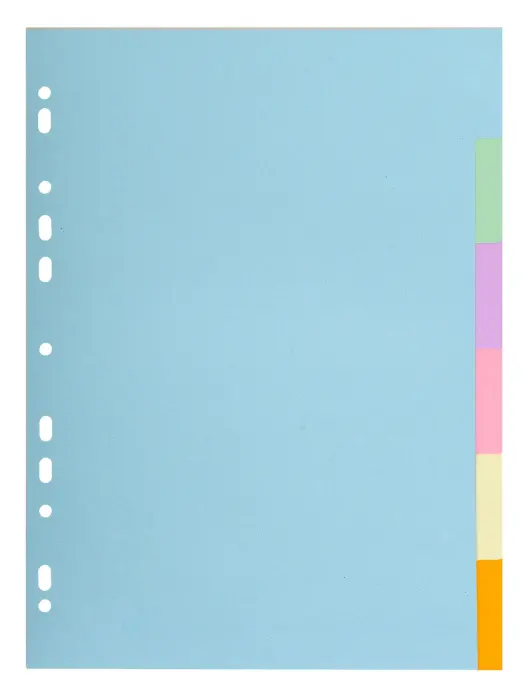 Intercalaires carte pastel 170g Forever 6 positions - A4 - Couleurs assorties