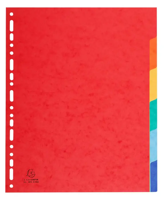 Intercalaires carte lustrée 225g 6 positions - A4 maxi - Couleurs assorties