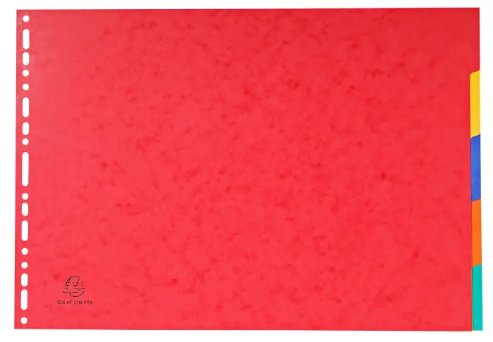 Intercalaires carte lustrée 400g 5 positions - A3 - Couleurs assorties