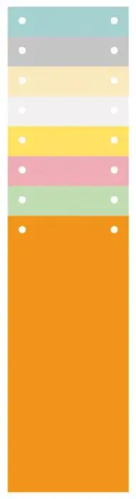 Paquet 100 fiches intercalaires horizontales unies perforées - 105x240mm - Couleurs assorties