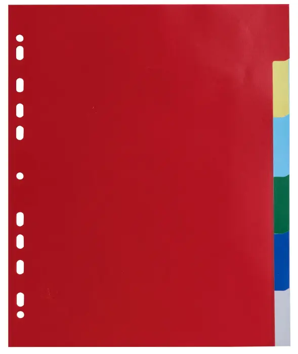 Intercalaires polypropylène souple 6 positions - A4 maxi - Couleurs assorties