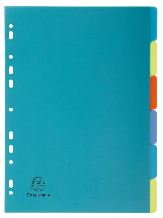 Intercalaires poplypropylène recyclé Forever® 6 positions - A4 - Couleurs assorties
