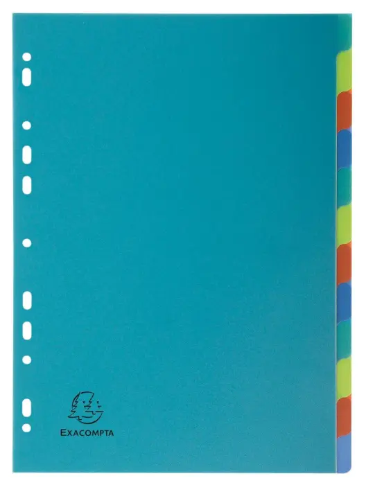 Intercalaires polypropylène recyclé Forever® 12 positions - A4 - Couleurs assorties
