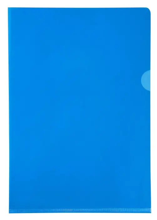 Sachet de 10 pochettes coin PVC lisse haute résistance 13/100e - A4 - Bleu