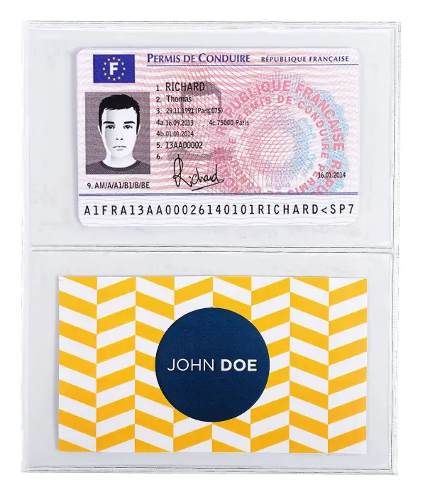 Etui de protection pour carte crédit ou carte de visite PVC lisse 20/100e - Cristal