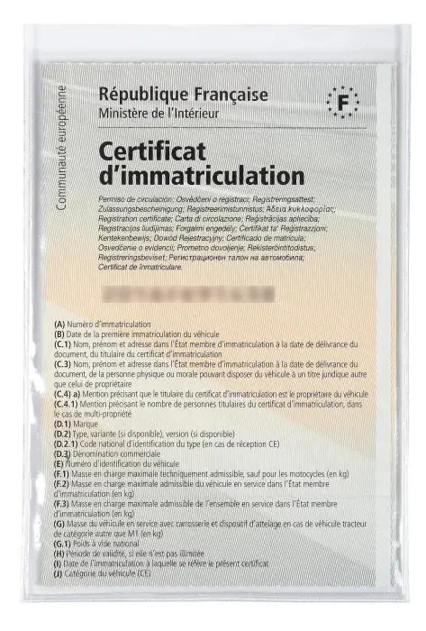 Etui de protection pour papiers voiture PVC lisse 20/100e - Cristal