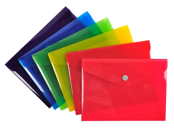 Pochette pression Iderama en polypropylène - Couleurs assorties