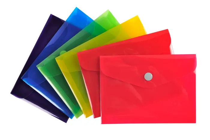 Pochette pression Iderama en polypropylène - Couleurs assorties