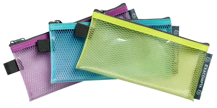 Pochette à fermeture éclaire en plastique souple Pop'N Co - Couleurs assorties