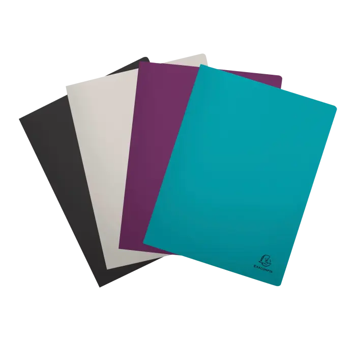 Protège-documents semi-rigide en PP recyclé 80 vues Titane - Couleurs assorties - New