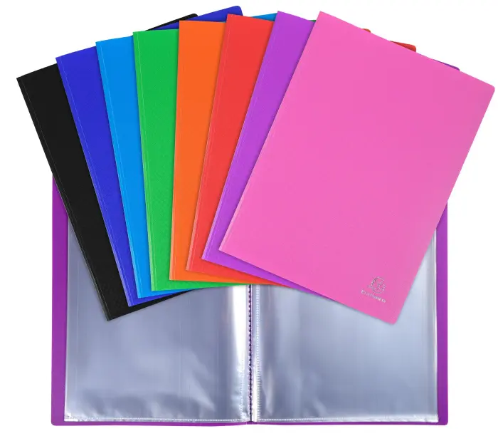 Protège-documents en polypropylène 5/10e OPAK pochettes Cristal 80 vues - A4 - Couleurs assorties