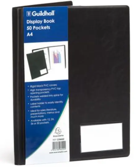 Protège-documents premium PVC Goldline® 100 vues - A4 - Noir