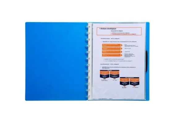 Recharge de 20 pochettes pour protège-documents à anneaux détachables en polypropylène - A4 - Cristal translucide